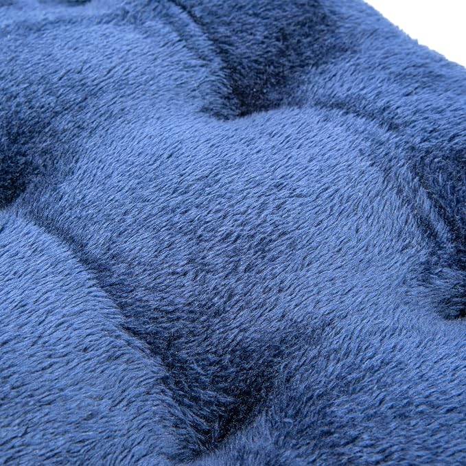 POMIU 2-Pack Washable Dog Bed, Deluxe Plush Crate Beds with Anti-Slip, Machine Washable Kennel Pad Sleeping Mat for Large, Medium and Small Dogs (2 Pack x Navy, 35.0" L x 23.0" W x 3.0" Th)
