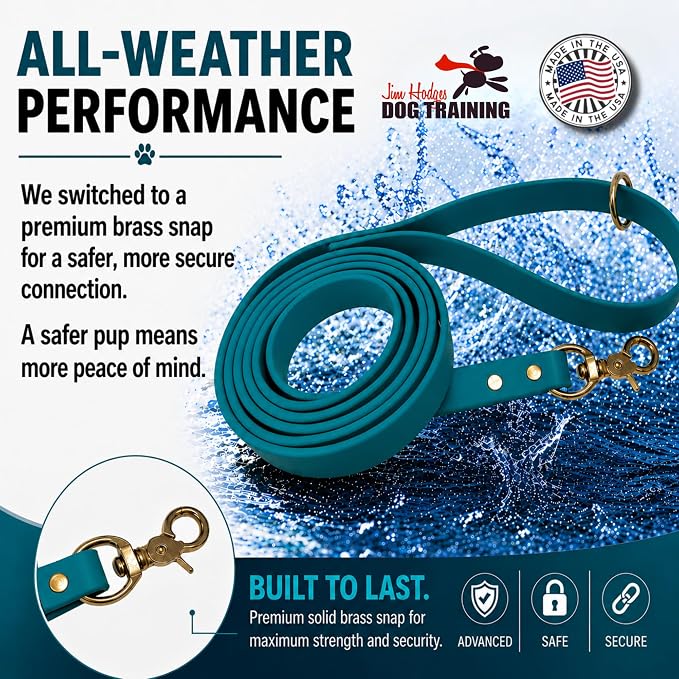 Gummy K9 Dog Leash, Biothane, Dog Training Leash, Made in The USA, 6 Feet, Various Sizes & Colors (1/2, Teal)