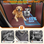 URPOWER Hard Bottom Dog Car Seat Cover for Back Seat, Waterproof Hammock | 400 lbs Support, 45% More Space, PU Leather, Waterproof, Scratch Resistant, Non-Slip, Mesh Window, Dog Seat Belt Included