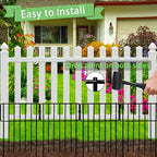 Thrivinest 10 Pack Animal Barrier Fence, No Dig Decorative Fence, 17in(H) x10ft(L) Rustproof Metal Small Garden Fence Border for Dogs Rabbits, Bottom Blocker for Outdoor Yard Patio