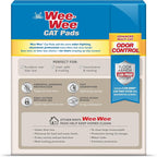 Four Paws Wee-Wee Cat Pads, Unscented, 10 Count | Disposable litter box mats, great for under litter boxes, advanced odor control, fast absorption, litter tracking, 28" x 30"