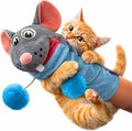 Pounce & Purr Meow Mitt Wearable Cat Wrestling Glove Puppet - Mouse | Catnip & Silvervine plush hand puppet, crinkle sounds & wiggling arms - dual-layer interactive toy, indoor cats & kitten