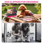 Dog Grooming Vacuum Kit with Clippers and Nail Grinder, 1.2L Pet Grooming Vacuum for Shedding, Low-Noise Dog Hair Vacuum with Grooming Brush for Home Cleaning Grooming,Dyson-Style Gray