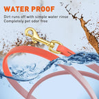 Viper Biothane K9 Working Dog Leash Waterproof Lead for Tracking Training Schutzhund Odor-Proof Long Line with Solid Brass Snap for Puppy Medium and Large Dogs, 10ft Coral