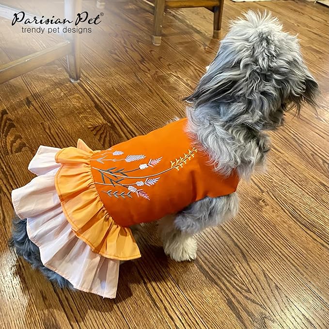 Parisian Pet Dog Dress - Summer Clothes for Large Dogs Girl - Stylish Color Block Pet Dress - Comfortable Designer Dog Outfits - Lightweight and Breathable Puppy Clothes - Garden Dresses for Dogs