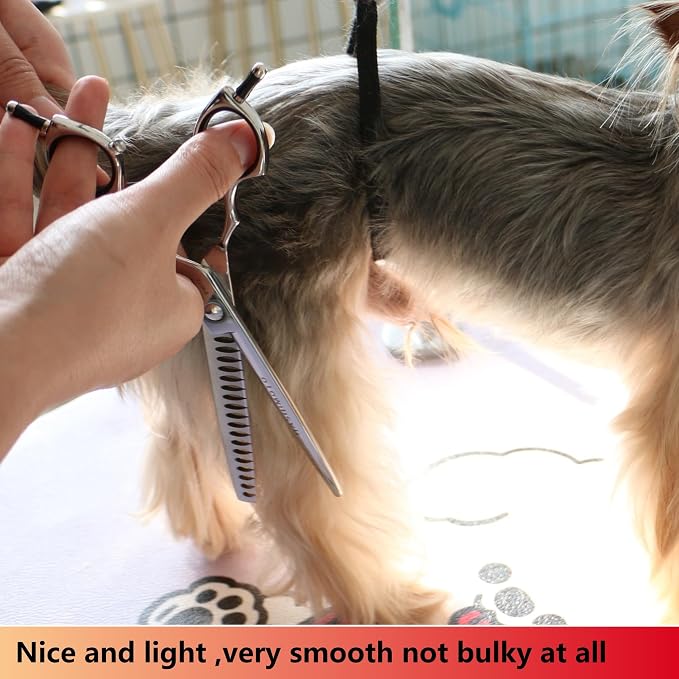 HASHIMOTO Chunkers Dog Grooming Scissors, 7.0 inch, 70% Thinning Rate. | Bulking off Coat Quickly, Sharp, 440C Stainless Steel
