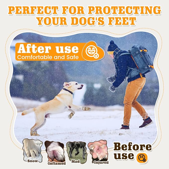 DcOaGt Dog Shoes Large Size Dogs,Mesh Breathable Dog Boots & Paw Protectors for Hot Pavement Summer Winter Snow, 360°Anti-Slip Dog Booties with Reflective Strips for Hiking/Walking,Khaki 4PCS(Size 8)