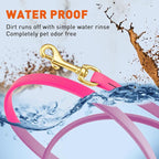 Viper Biothane K9 Working Dog Leash Waterproof Lead for Tracking Training Schutzhund Odor-Proof Long Line with Solid Brass Snap for Puppy Medium and Large Dogs, 15ft Passionfruit Pink