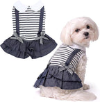Parisian Pet Preppy Dog Dress - Summer Clothes for Small Dogs Girl - Stylish Sleeveless Pet Outfit - Designer Dog Apparel - Lightweight and Breathable Puppy Clothes - Comfortable Skirt for Dogs
