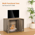 Dwanton Litter Box Enclosure, Wooden Cat Washroom Indoor, 27.6", 107GG