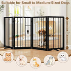32" Extra Tall Free Standing Dog Gate Indoor, Foldable Pet Gate | for Doorways Stairs, 4-Panel Dog Fence with Support Feet for Stability, Folding Puppy Gate Easy to Carry No Drilling 72"x32"