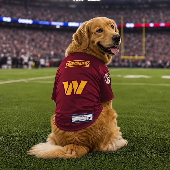Littlearth NFL Washington Commanders Stretch Pet Jersey, Team Color, Large
