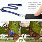 Service Dog Harness and Leash Set, Training Dog Vest with 10 Dog Patches, Emotional Support Therapy Dog Vest Harness for Small Medium Large and Extra Large Dogs(Blue, M)