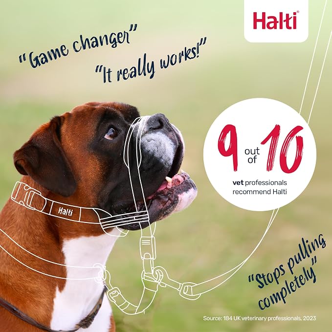 Halti Optifit Headcollar - Stop Your Dog Pulling on the Leash. Adjustable, Reflective and Lightweight, with Padded Nose Band. Dog Training Anti-Pull Collar for Small Dogs (Size Small) | Stop Your Dog Pulling on the Leash | Professional Anti-Pull Traini...