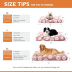 Cute Fluffy Dog Beds for Extra Large Dogs, 41"x 28", Pink Flower | Thick Dog Bed for Crate Kennel, Pet Bed with Removable Washable Cover, Anti-Slip Bottom