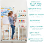 Regalo Safety 29"-56" Extra Wide Baby Gate, Bottom of Stairs & Doorways