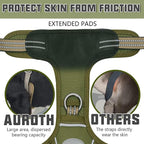 AUROTH Tactical Dog Harness for Large Dogs No Pull Adjustable Pet Harness Reflective K9 Working Training Easy Control Pet Vest Military Service Dog Harnesses