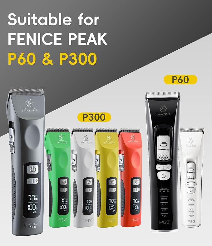 10FC Pet Clipper Replacement Blade for P60 & P300, Detachable 440C Stainless Steel Fixed Blade & Titanium-Plated Ceramic Moving Blade, 1.9mm (1/13")