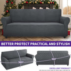 ZNSAYOTX Super Stretch Couch Cover (72"-92") Universal Sofa Covers with Elastic Bottom, Dog Cat Pets Friendly Washable Furniture Protector Fitted Sofa Slipcovers Stay in Place (Dark Grey, Sofa)