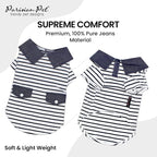 Parisian Pet Preppy Boy Polo Dog Shirt – Classic Cotton Pet Apparel with Collar - Soft Breathable Puppy T-Shirt - Cute Trendy Dog Clothes - Ideal Summer Clothes for Small Dogs - Shirts for Dogs Boy