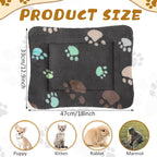 Tuanse 4 Pack Ultra Soft Dog Cat Bed Mat Small Animal Guinea Pig Bed with Cute Print Reversible Fleece Dog Crate Kennel Pad Cozy Washable Thickened Hamster Pet Beds Mat(13 x 19 Inches,Black)