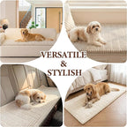 Sofa Covers Washable, Non Slip Couch Cover for 2 Cushion Couch Sofa | Soft Sofa Furniture Protector Covers, Dog Mat for Couches Against Fur, Dirt, Pet Friendly, Cream, 27.6" x 70.9"