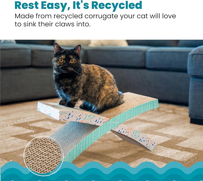 Catstages Easy Life Hammock Cat Lounger & Scratcher – Elevated Spot with Catnip, Comfortable & Multifunctional Design, Supports Cats Up to 20lbs