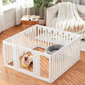 Acrylic Dog Playpen Indoor, Puppy Pens for Small Dogs & Puppies,15 Panels | Easy Assemble, DIY Flexible Shape Dog Pen with Plastic Fence, Pet Exercise Pin for Small Animals, 24''Tall