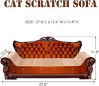 COOZMENT Sofa-Shaped Cat Scratching Couch & Lounge Bed - Thick Cardboard Cat Scratcher Pad (27.6" L x 12.4" W x 11.8" H)