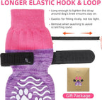 PUPTECK Anti Slip Dog Socks, Shoes with Grippers to Prevent Licking Hardwood Floors Traction, Rubber Boots & Paw Protectors for Small Medium Large Dogs Cold/Hot Pavement, Senior Dogs Booties Purple