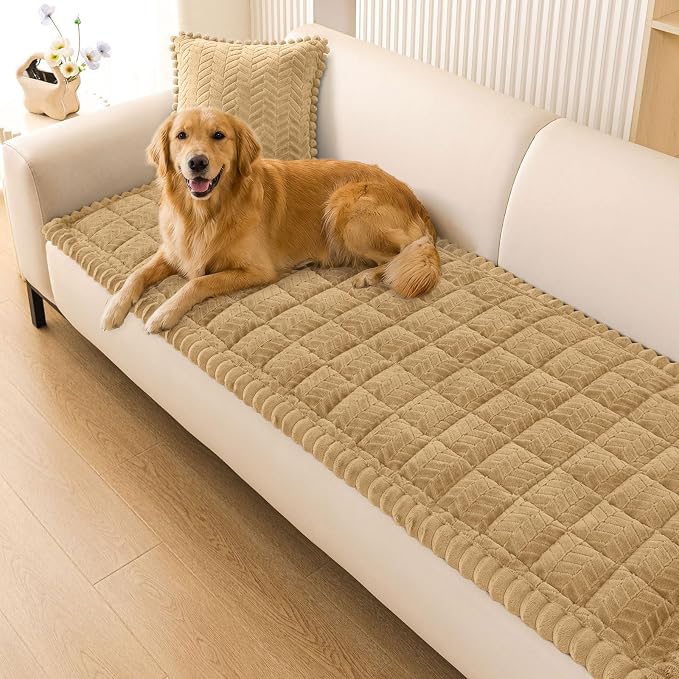 Smiry Couch Cover for Dogs, Non Slip Fuzzy Pet Sofa Covers Washable | Sofa Slipcovers for 2-3 Cushion Couch, Soft Thick Furniture Protector for Cats Dogs, Against Fur, Dirt, Scratch (27.6"x59")
