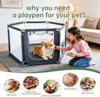 55x55x27.5 in Sturdy Dog Playpen Indoor, Heavy Duty Puppy Play Pen with Removable Zipper Top & Easy-Detach Washable Bottom, Secure Playpen for Dogs