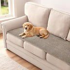 H.VERSAILTEX Plush Chenille Couch Cover for 3 Cushion Couch Anti Slip Washable Sofa Slipcovers Soft and Durable Furniture Protector for Dogs Cats Kids (27.5" x 71", Taupe)
