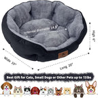 Asvin Small Dog Bed for Small Dogs, Cat Beds for Indoor Cats, Pet Bed for Puppy and Kitty, Extra Soft & Machine Washable with Anti-Slip & Water-Resistant Oxford Bottom, Black, 20 inches