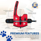 Dog Life Jacket — Premium Swim Vest with SafeChin Anti-Choke Collar | PAWS Aboard Red | RapidLift Rescue Handle, D-Ring, Reflective Trim | Boating, Kayaking, Pool | XX-Small (Under 6 lbs)