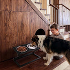 Elevated Dog Bowl, Adjustable Height and Tilt Angle Dog Bowl Stand | Precisely Adjust Height And Tilt Angle, Easy To Clean, Equipped With 2 Stainless Steel Food Bowls, Sturdy And Durable.