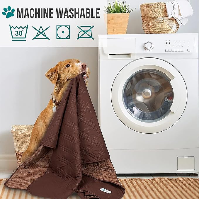 PetAmi Waterproof Couch Cover for Dog Nonslip Bed Sofa Blanket, 68x82 Brown | Leakproof Furniture Protector for Pet Cat, Machine Washable Pee Proof Mat for Chair Car Seat, Durable & Anti Slip Backing