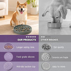 Dog Lick Mat for Anxiety Relief, Slow Feeder Bowl for Dogs & Cats, Silicone Lick Pad with Strong Suction Cups for Pet Grooming, Bath, Tooth Cleaning, Distraction and Calming, Blue