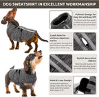 Queenmore XXS Dog Sweaters, Soft Fleece Vest Pullover Dog Jacket with Leash Hole, Warm Winter Dogs Clothes Cold Weather Doggy Dachshund Sweater for Small Dogs Cats Boy or Girl (Cationic Gray, XXS)