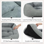 MIXJOY X-Large Dog Bed for Large, Medium, Small Dogs - Rectangle, Washable, Orthopedic, Soft Calming Sleeping Puppy Bed - Durable Pet Cuddler with Anti-Slip Bottom - XL (35"x25"x9")