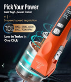 Professional Dog Grooming Clippers with 17H Runtime & Replaceable 440C Blade, 5-Speed Low Noise Electric Dog Shaver for Thick, Matted, Curly Hair, Cordless Clipper for Groomer & Home Use, Orange