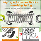 40FT Dog Tie Out Cable Lead with Shock Spring for Medium Large Dogs | Shock-Absorbing; 500LBS Tensile Strength; Strong Stainless Steel Core; 360° Swivel Locking Hook; Anti-Rust Vinyl Coating
