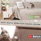 Couch Cover for 2 Cushion Sofa, Washable Cat Scratch Proof Sofa Covers Love Seat L Shape Soft Sectional Sofa Slipcover Furniture Protector for Dogs Pets Kids, 71" x 118", Oat