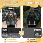 WOYYHO Pet Dog Carrier Backpack, Ventilated Mesh Small Dog Front Backpack | Breathable Puppy Back Pack, with Safety Belt, Storage Pockets, for Travel Hiking Cycling Outdoor Adventures, Army Green, M