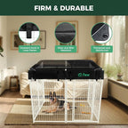 FXW Homeplus Indoor Dog Playpen with Mesh Top Cover, 45" H, 8 Panels | Calm Indoor Play Area, Cover Helps Deter Jump-Outs, for Large Dogs, Patented