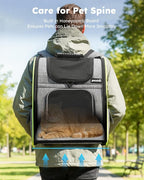 pecute Cat Backpack Expandable, Cat Carrier Backpack with Breathable Window | Durable Oxford Cloth, Lockable Zipper,Use for Pet Under 11 lbs to Travel