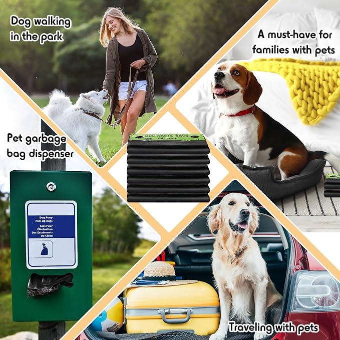 Ireer 2500 Pcs Dog Bags Bulk, Dog Pet Waste Bags Bulk, Leakproof Easy Single Pull Bag for Poop Station Fit Hang Hole Dispenser Pet Waste Bag for Home Outdoor