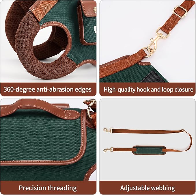 Wakytu Dog Lift Harness Dog Carrier Sling for Small Dogs & Cats,S | stylish puppy sling carrier with handle & pocket,adjustable leash,walking & travel