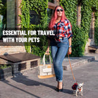 Dog Carrier, Cat Carrier, Pet Carrier, Foldable Waterproof Premium PU Leather Oxford Cloth Dog Purse, Portable Tote Bag Carrier for Small to Medium Cats and Small Dogs