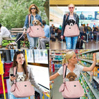 Ownpets Pet Dog Sling Carrier Bag Adjustable Padded Strap Dog Hand Free Safe Mesh Pet Carrier for Small Medium Dog Cat (Pink)